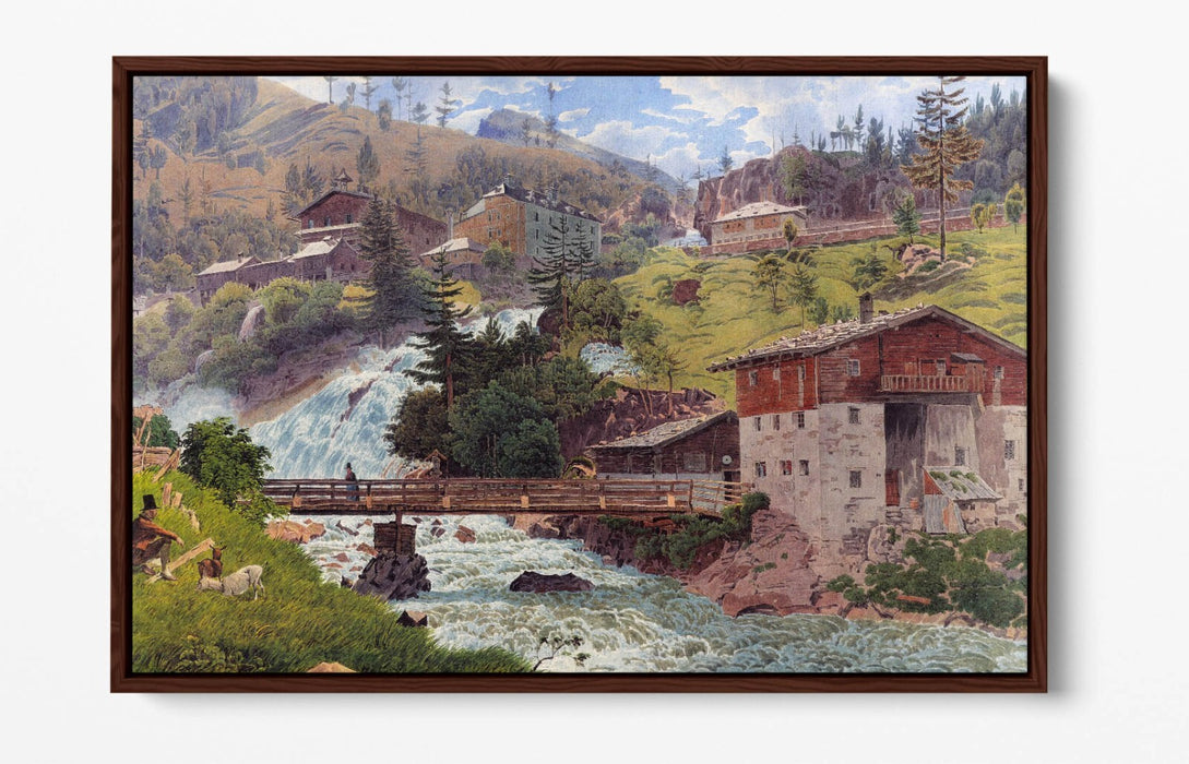 JAKOB ALT, VIEW OF BAD GASTEIN -FLOAT EFFECT CANVAS WALL ART PIC PRINT