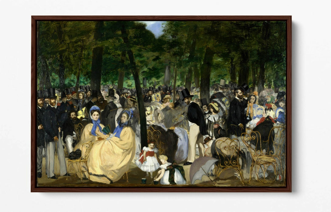 Float Effect Canvas Art – Edouard Manet Music In The Tuileries Premium Print With MDF Frame
