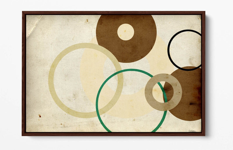 Canvas Wall Art - Brown Abstract Shapes | Float Effect Premium Frame, Ready to Hang