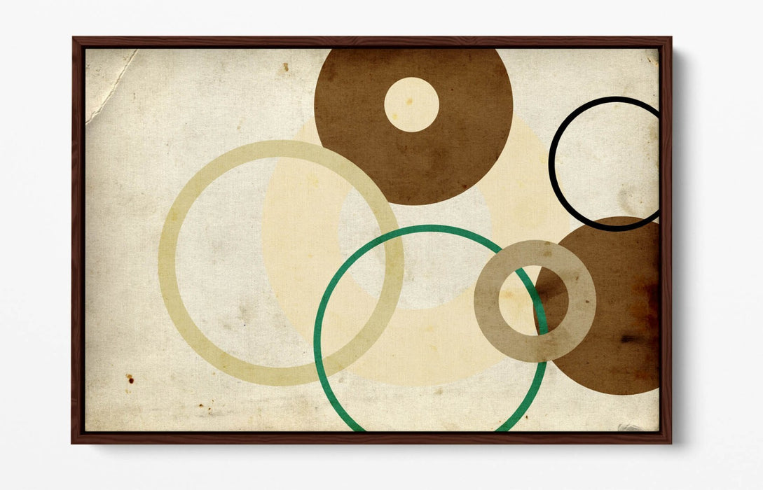 Canvas Wall Art - Brown Abstract Shapes | Float Effect Premium Frame, Ready to Hang