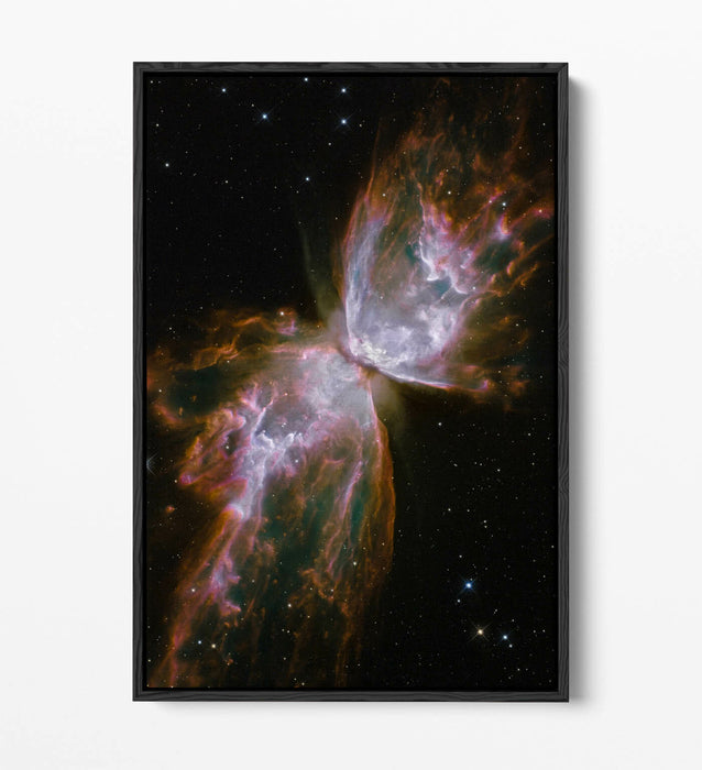 NASA PLANETARY NEBULA NGC -FLOAT EFFECT CANVAS WALL ART PIC PRINT- LILAC ORANGE