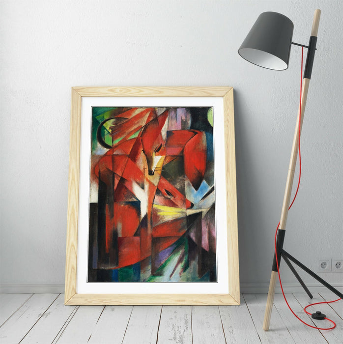 Framed Art Poster - Franz Marc The Foxes Artwork With Woodgrain Frame | Ready To Hang