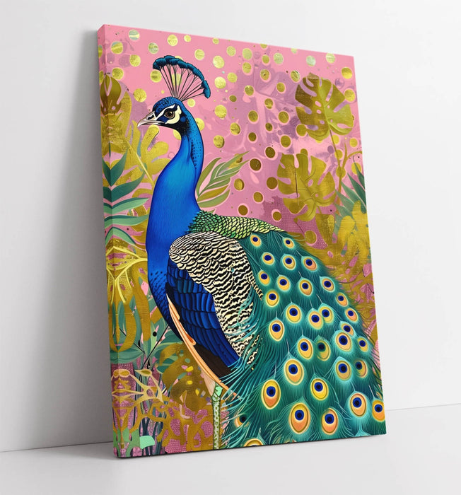 Peacock Canvas Wall Art – Vibrant Bird Artwork Ready To Hang | Multi Color Canvas