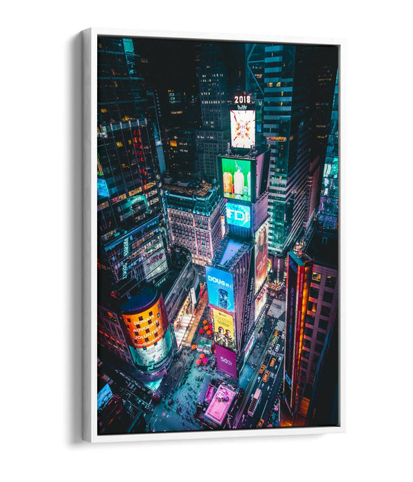 TIMES SQUARE BY NIGHT -FLOAT EFFECT CANVAS WALL ART PIC PRINT-