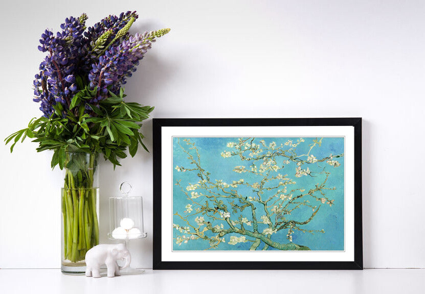 Van Gogh Almond Blossom Art – Framed Wall Art Poster With Woodgrain Frame