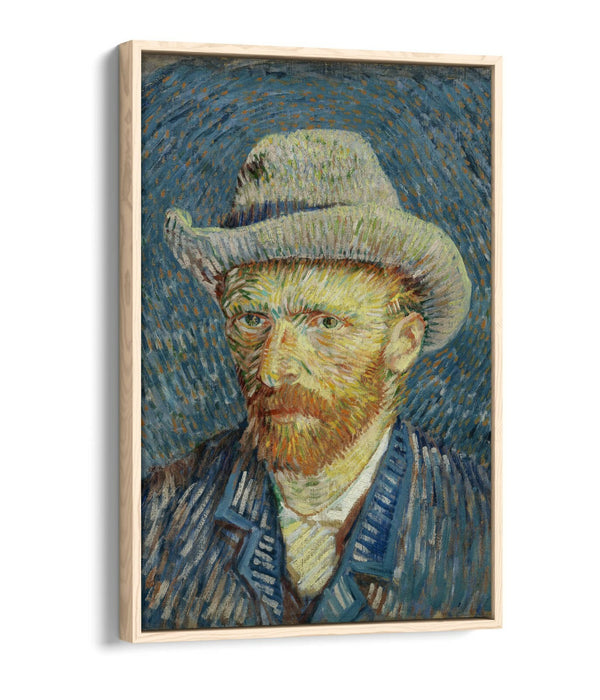 VAN GOGH SELF PORTRAIT -FLOAT EFFECT CANVAS WALL ART PIC PRINT- BLUE ORANGE