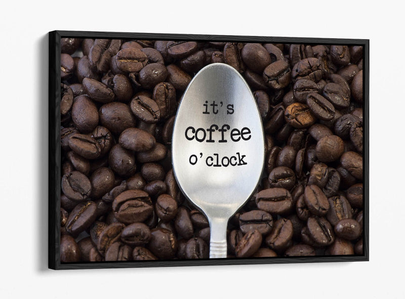 Coffee Canvas Wall Art – Handmade Float Effect Frame, Premium Varnish Finish