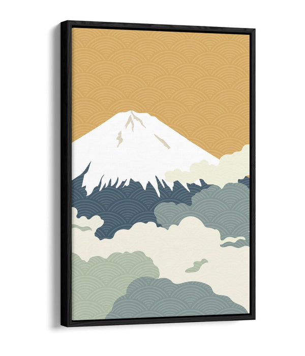 Fuji Mountain Canvas - Minimalist Abstract Japanese Wall Art | Float Effect Print