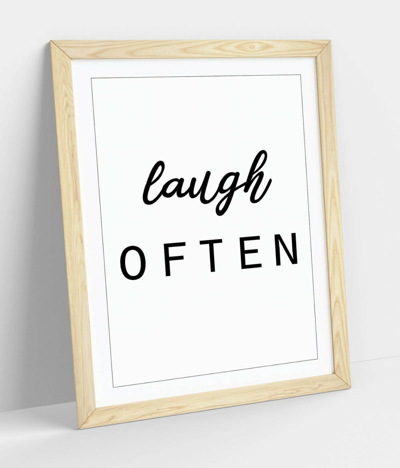 Framed Wall Art - Inspirational Quote Print With Natural Wood Frame | Handmade UK