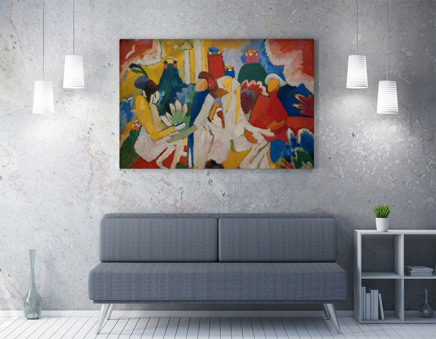 Canvas Wall Art Print - Abstract Red Blue Yellow Modern Wall Decor on Premium Canvas