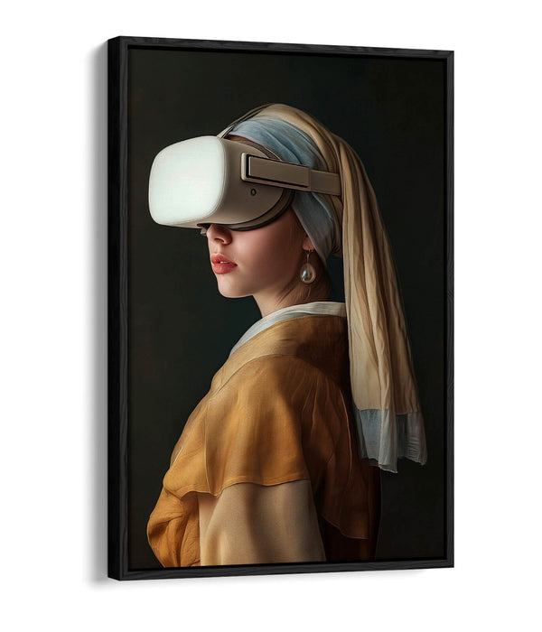 Pearl Earring Canvas – Contemporary Float Effect Canvas Wall Art Print with Premium Varnish Finish