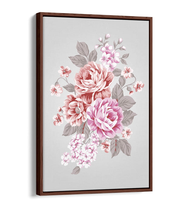PINK RED PASTEL ROSES HOME BEDROOM DECOR FLOAT EFFECT CANVAS WALL ART PRINT