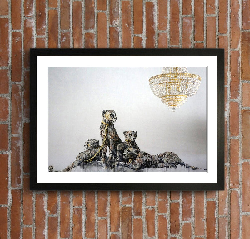 Banksy Framed Art Poster – Urban Street Art Print With Woodgrain Frame Design