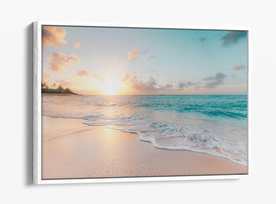Canvas Wall Art - Hawaii Beach Peaceful Float Effect | Premium MDF Frame, Ready To Hang