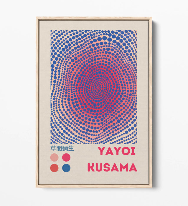 Float Effect Canvas Art – Yayoi Kusama Abstract Contemporary Wall Decor with 30mm Deep Frame