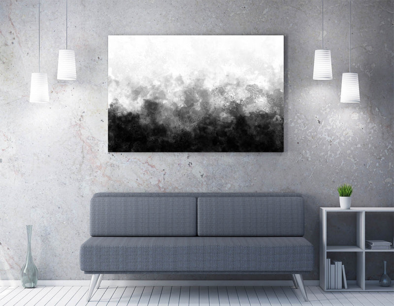 Canvas Wall Art - Abstract Black and White Sketch | Framed Modern Decor Print