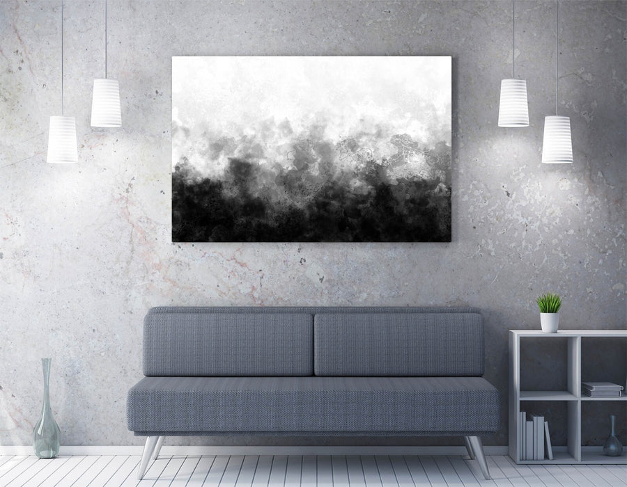 Canvas Wall Art - Abstract Black and White Sketch | Framed Modern Decor Print