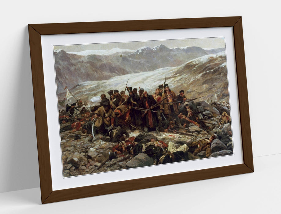 Framed Wall Art - William Barnes Wollen The Last Stand Poster Print, Matte Paper