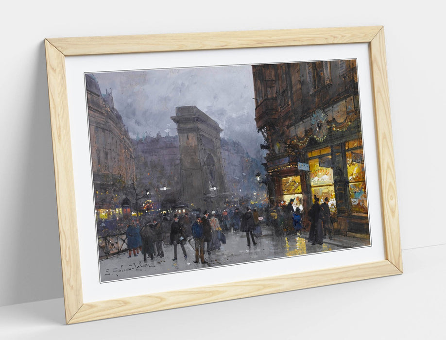 Framed Wall Art Poster - Eugene Galien Laloue Porte Saint Denis Print, UK Made Frame