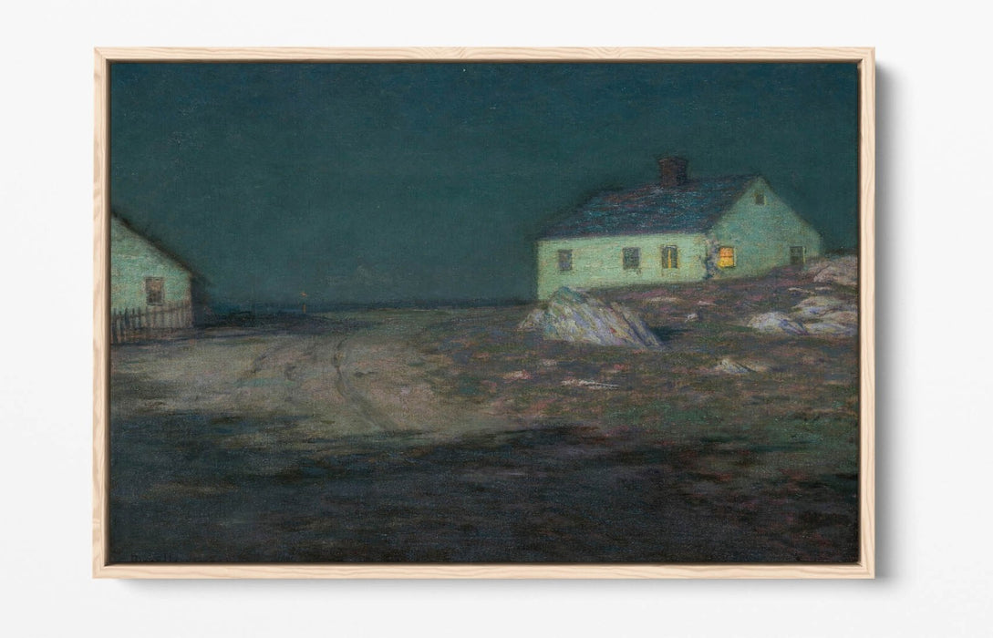 L. BIRGE HARRISON, THE HARBOR LIGHT -FLOAT EFFECT CANVAS WALL ART PRINT