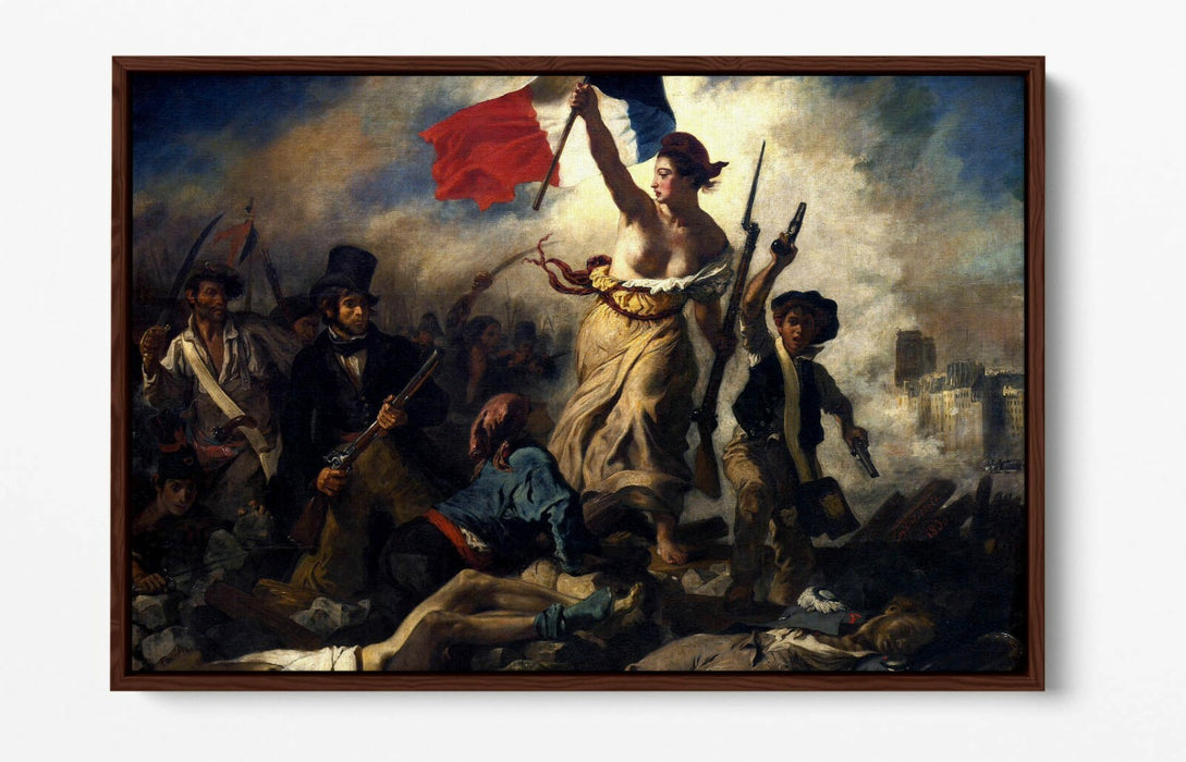 Float Effect Canvas - Eugene Delacroix Liberty Leading Painting Premium Wall Art