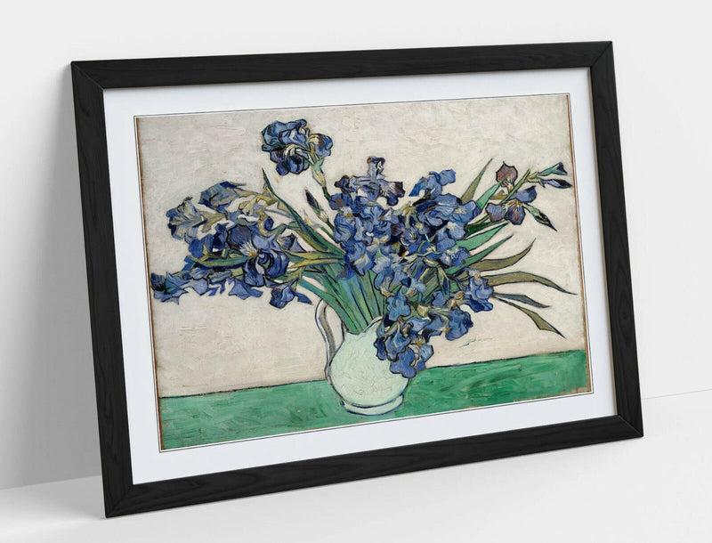 Van Gogh Irises Print – Framed Wall Art With Woodgrain Frame Finish & Archival Ink