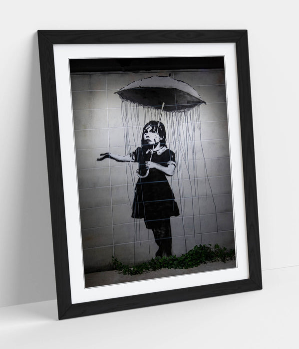 Banksy Umbrella Girl Art | Modern Bedroom Decor | Ready To Hang Frame