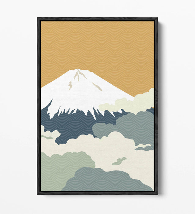 Fuji Mountain Canvas - Minimalist Abstract Japanese Wall Art | Float Effect Print