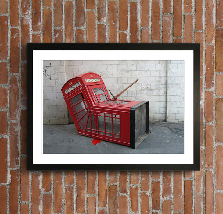 Banksy Framed Poster – Death Of A Phonebox | Urban Wall Art Print | Matte Finish