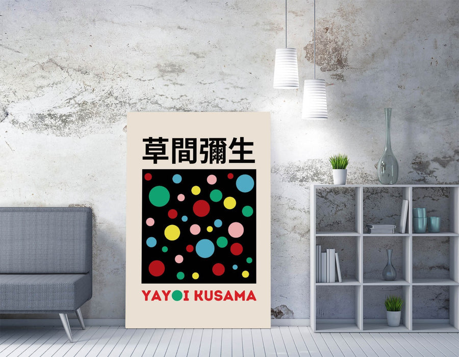 Polka Dot Canvas Art - Yayoi Kusama Contemporary Wall Decor, Ready To Hang