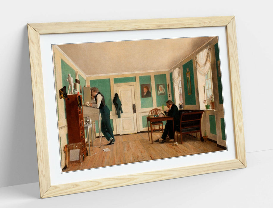 WILHELM BENDZ, INTERIOR FROM A MALIEGADE -FRAMED POSTER PICTURE PRINT ARTWORK