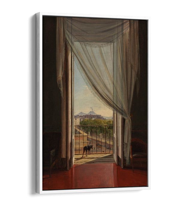 FRANZ LUDWIG CATEL, VIEW OF NAPLES -FLOAT EFFECT CANVAS WALL ART PRINT