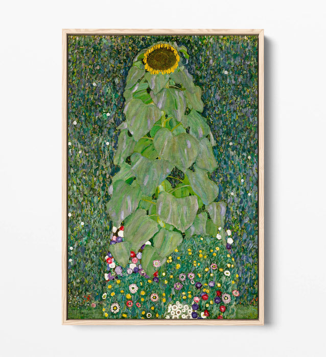 GUSTAV KLIMT THE SUNFLOWER -FLOAT EFFECT CANVAS WALL ART PIC PRINT- YELLOW