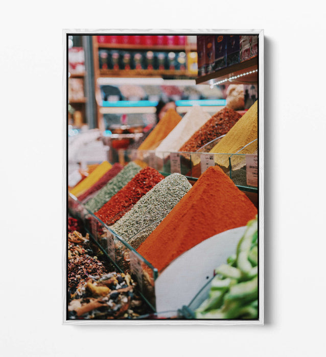 Canvas Wall Art - Colourful Spice Stack Kitchen Decor | Float Effect Print