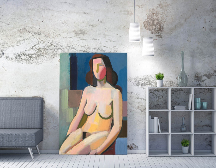 Canvas Wall Art - Vilhelm Lundstrom Seated Female Model Painting | Handmade Canvas Print