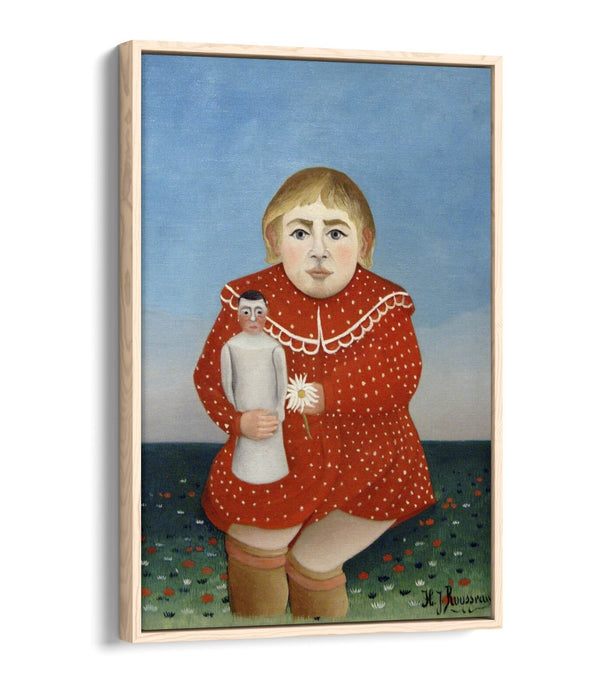 Canvas Wall Art - Henri Rousseau Print With Child and Doll | Premium Float Effect