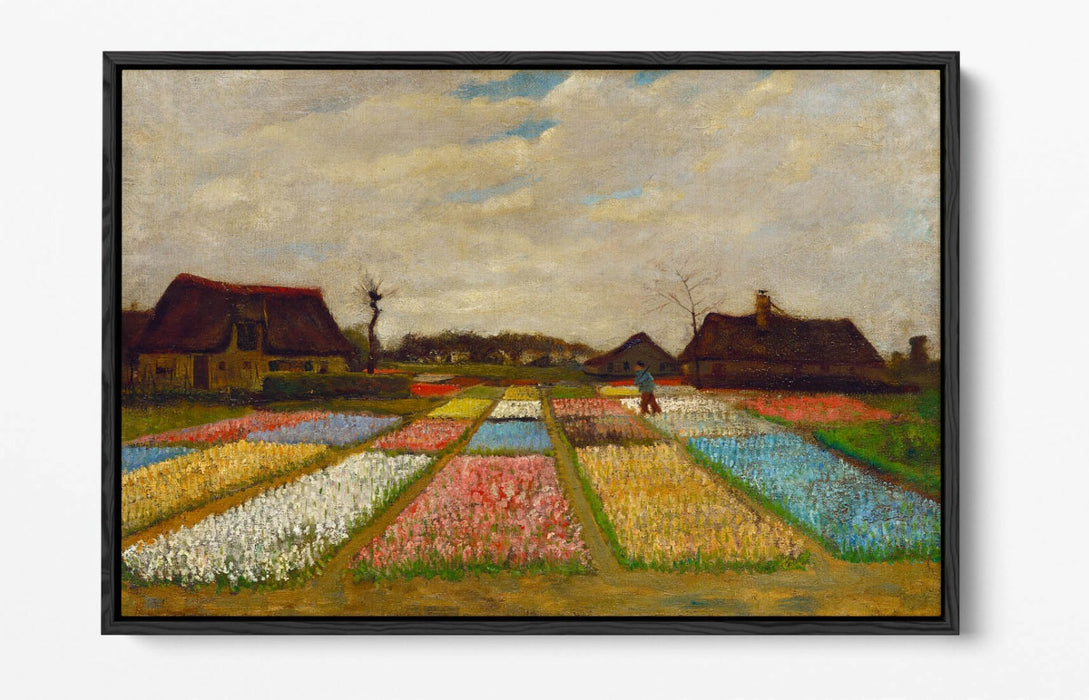 VAN GOGH FIELD OF BULBS HOLLAND -FLOAT EFFECT CANVAS WALL ART PIC PRINT- GREEN