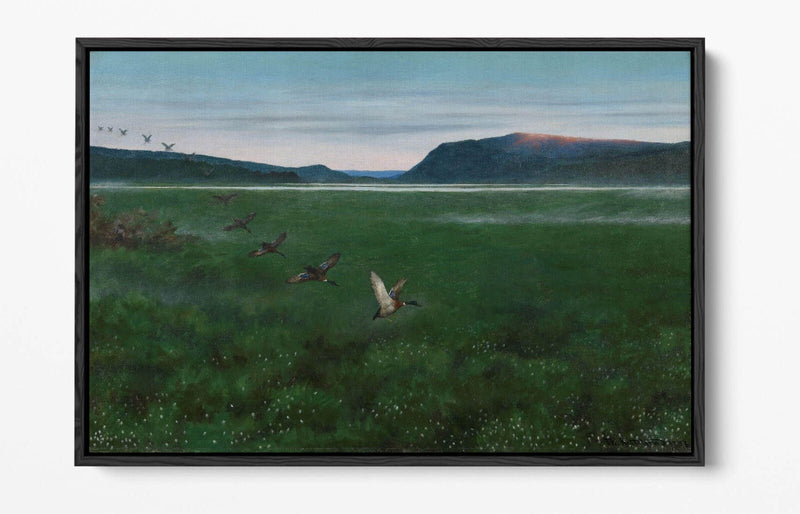 Canvas Wall Art – Theodor Kittelsen Wild Ducks Painting | Float Effect Canvas Print