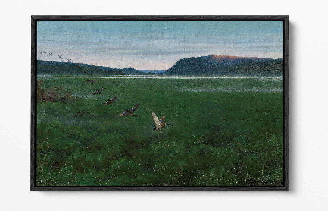 THEODOR KITTELSEN, THE TWELVE WILD DUCKS -FLOAT EFFECT CANVAS WALL ART PIC PRINT