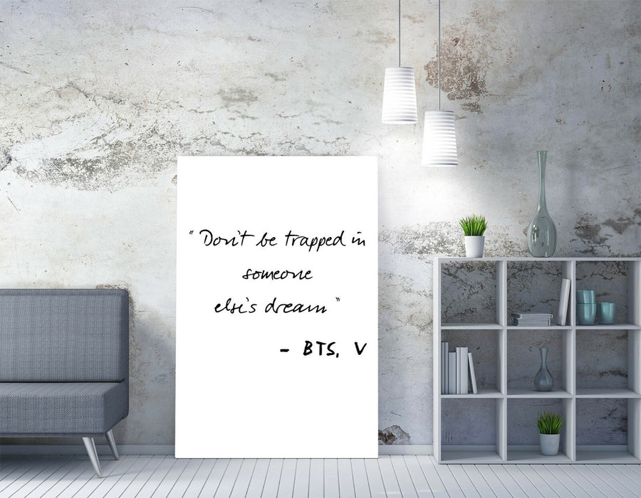 "DON'T BE TRAPPED" BTS V KPOP ARMY QUOTE SLOGAN -CANVAS WALL ART PICTURE PRINT