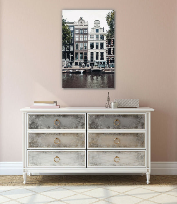 Canvas Wall Art – Amsterdam Street Scene Canal | Deep Frame Canvas Print