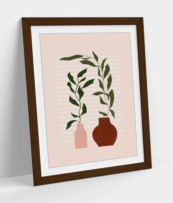 Boho Botanical Wall Art – Framed Minimalist Home Decor Poster Print UK