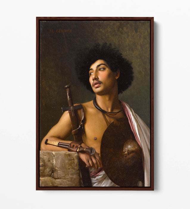 JEAN-LEON GEROME, A BISCHARI WARRIOR -FLOAT EFFECT CANVAS WALL ART PRINT