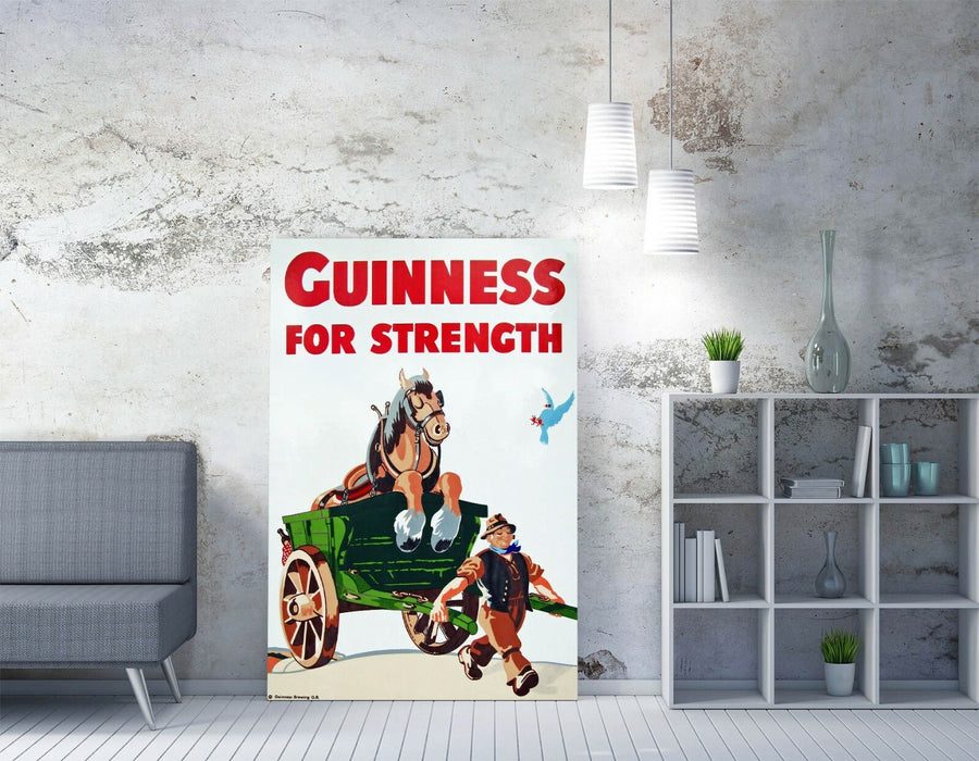 Vintage Guinness Poster - Handmade Canvas Wall Art | Premium Varnish Finish