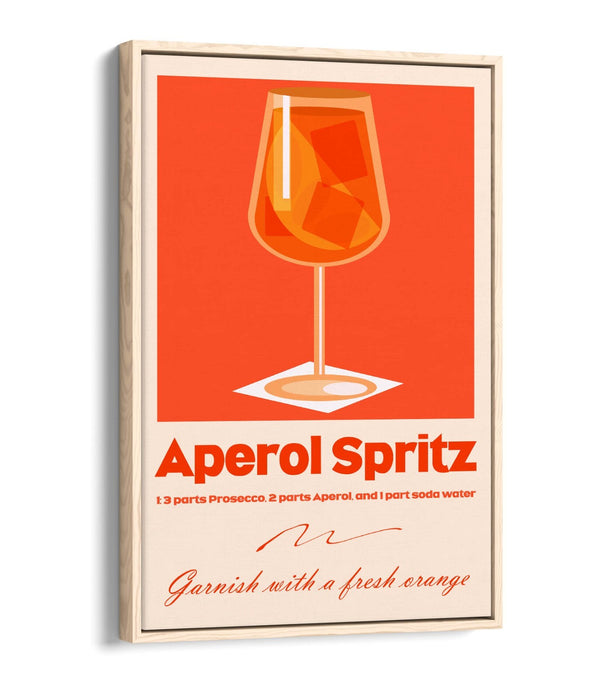 Aperol Spritz Canvas - Vibrant Cocktail Wall Art With Float Effect Print