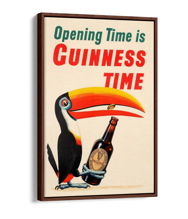 VINTAGE GUINNESS TIME POSTER RETRO -FLOAT EFFECT CANVAS ART PRINT