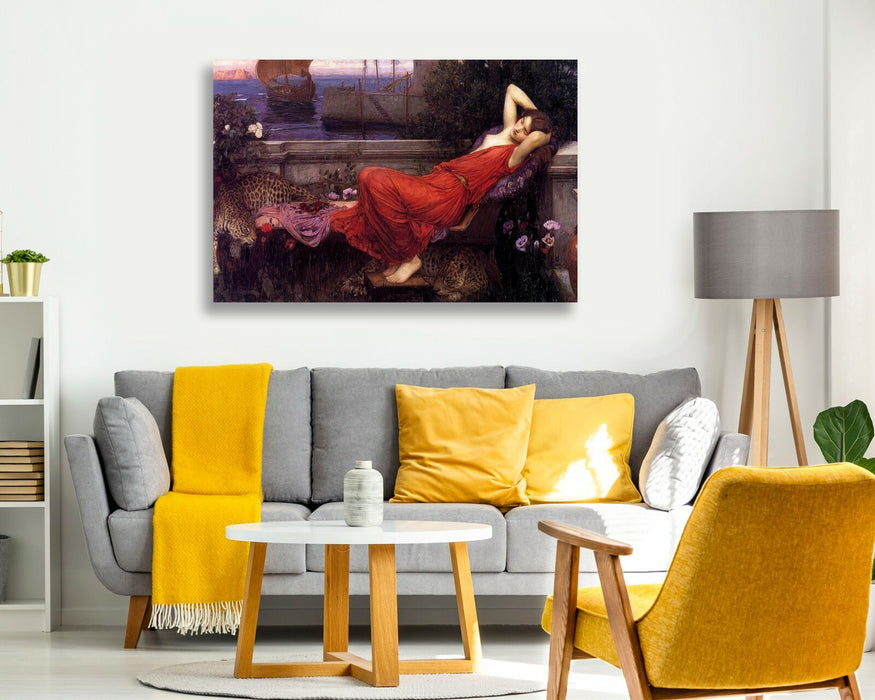 CANVAS WALL ART PICTURE FRAMED PRINT RED John William Waterhouse Ariadne
