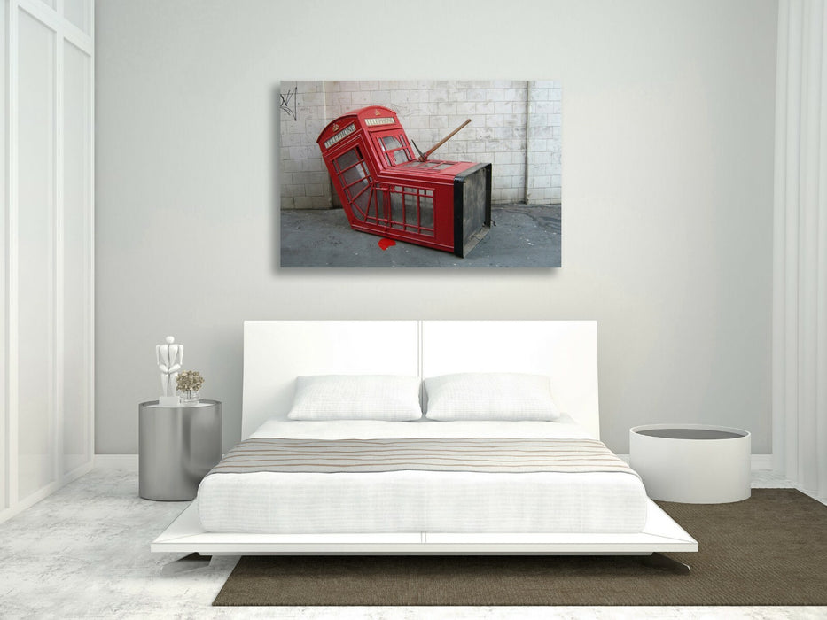 BANKSY CANVAS STREET WALL ART PRINT ARTWORK - DEATH OF A PHONE BOX