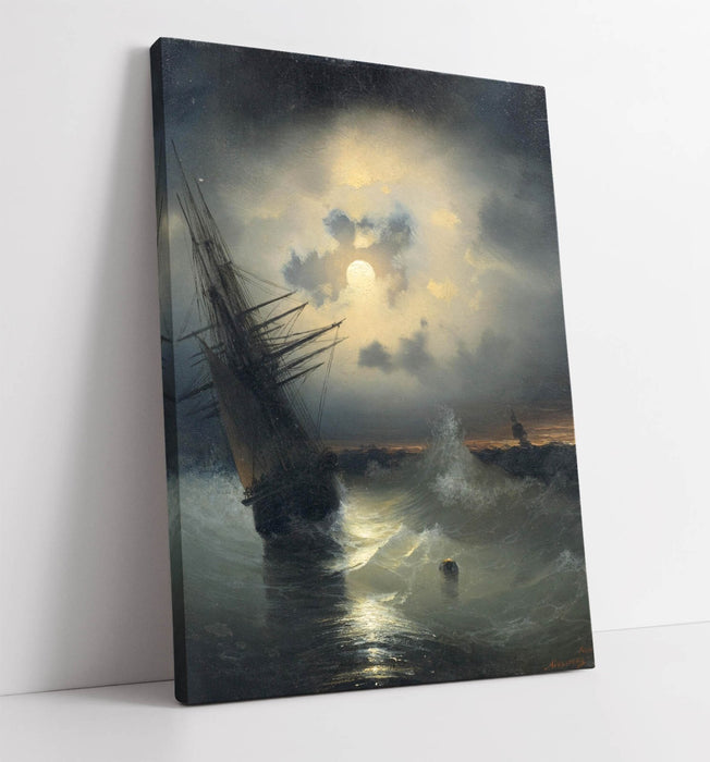 Canvas Wall Art – Ivan Aivazovsky Sailing Ship Painting | Premium Varnish Finish