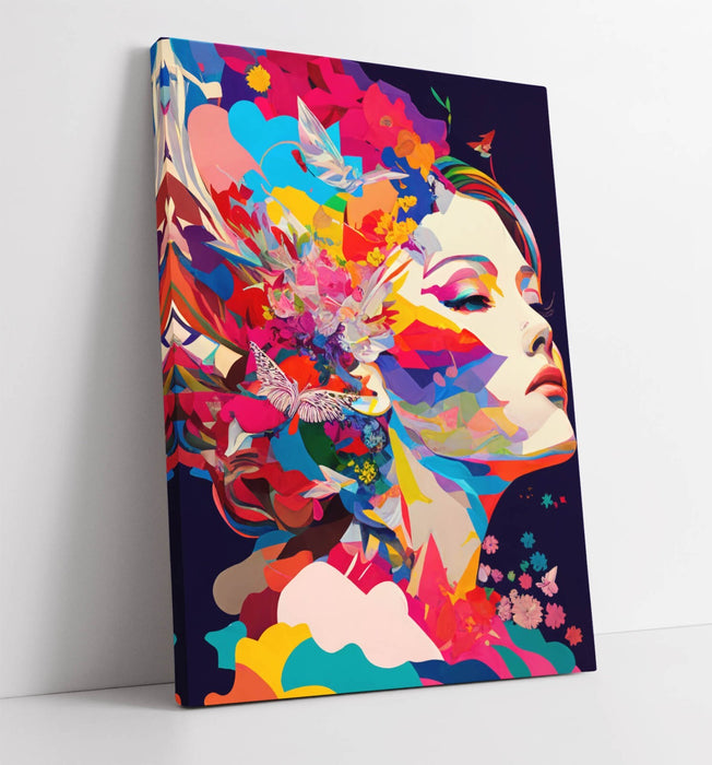 Canvas Wall Art – Multicolour Abstract Beautiful Woman Artwork on Premium Canvas Print